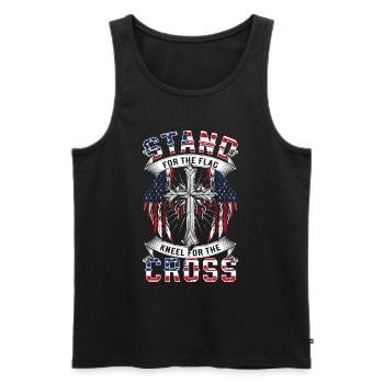 USA Patriot Militär Nation - Männer Premium Bio Tank Top - Schwarz - Vorne - Michal (187cm)