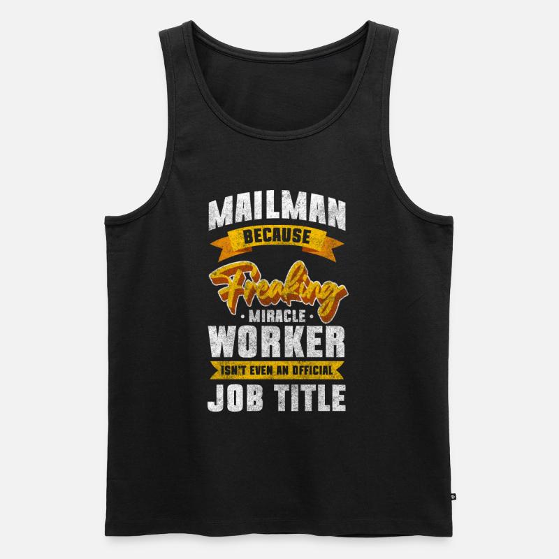 Postbote Brief Stress - Männer Premium Bio Tank Top - Schwarz