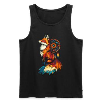 Fuchs Traumfänger - Männer Premium Bio Tank Top - Schwarz - Vorne - AI Model Male 178 light (178cm)