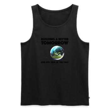 Building a Better Tomorrow | Environmental protection - Men's Premium Organic Tank Top - black - Front - AI Model Male 178 light (178cm)