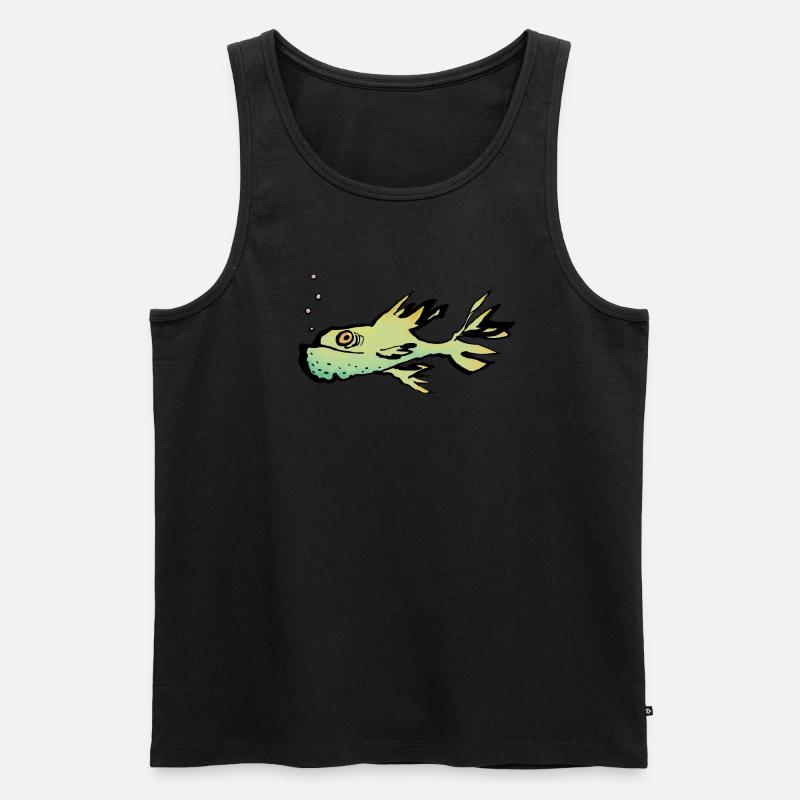 Fisch - Männer Premium Bio Tank Top - Schwarz