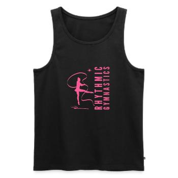 Rhythmic Gymnastics Gymnastik Gymnastin mit Band - Männer Premium Bio Tank Top - Schwarz - Vorne - Michal (187cm)