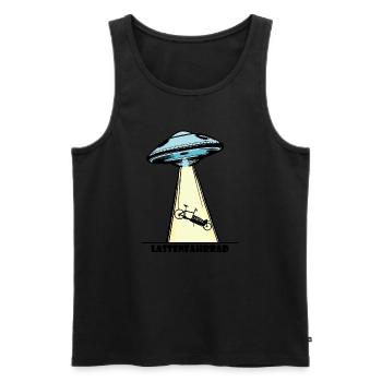 Ufo, Lastenfahrrad, Lastenrad, Cargobike, Aliens - Männer Premium Bio Tank Top - Schwarz - Vorne - Michal (187cm)