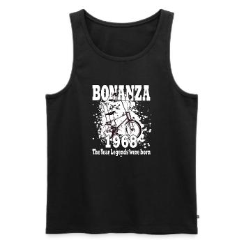 Bonanza 1968 - Geburtsjahr - Bonanzarad - vintage - Männer Premium Bio Tank Top - Schwarz - Vorne - AI Model Male 178 light (178cm)