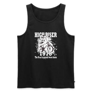 HIGH RISER - 1978 - Year of birth - Bonanzarad - Men's Premium Organic Tank Top - black - Front - AI Model Male 178 light (178cm)