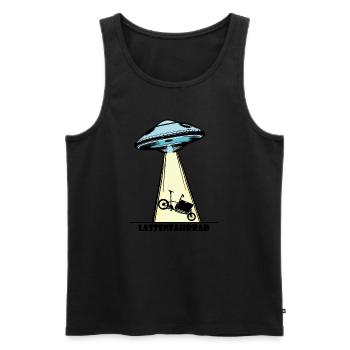 Ufo, Lastenfahrrad, Lastenrad, Cargobike, Aliens - Männer Premium Bio Tank Top - Schwarz - Vorne - Michal (187cm)