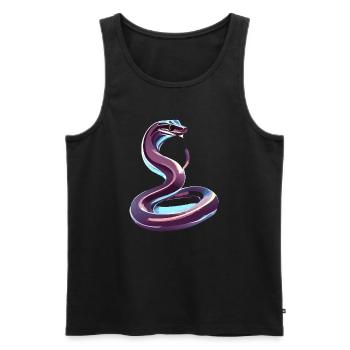 Serpent chromé - Débardeur bio Premium Homme - noir - Devant - AI Model Male 178 light (178cm)