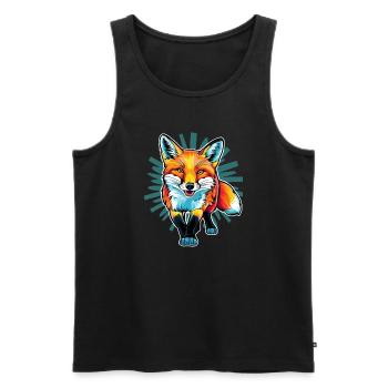 Fuchs - Illustration - Männer Premium Bio Tank Top - Schwarz - Vorne - AI Model Male 178 light (178cm)