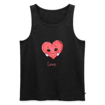 Süßes Herz Design - Männer Premium Bio Tank Top - Schwarz - Vorne - AI Model Male 178 light (178cm)