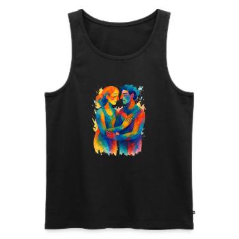 0013 amour abstrait - Débardeur bio Premium Homme - noir - Devant - Michal (187cm)