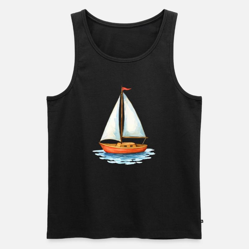 segelboot boot - Männer Premium Bio Tank Top - Schwarz