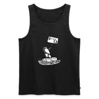 Pinguin - Männer Premium Bio Tank Top - Schwarz - Vorne - Michal (187cm)