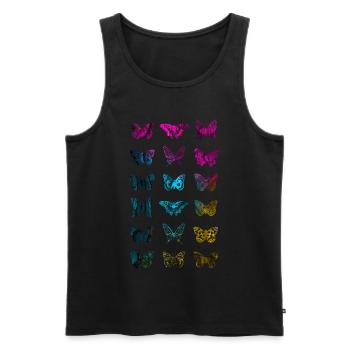 SCHMETTERLING FALTER - Männer Premium Bio Tank Top - Schwarz - Vorne - AI Model Male 178 light (178cm)