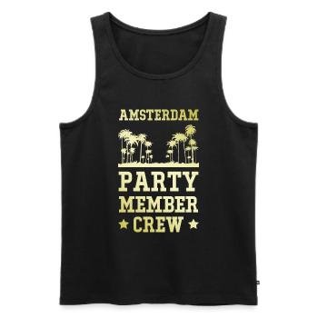 Amsterdam Party Crew - Débardeur bio Premium Homme - noir - Devant - Michal (187cm)