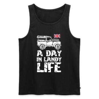 Une journée dans la vie de Landy - Débardeur bio Premium Homme - noir - Devant - AI Model Male 178 light (178cm)