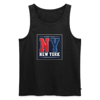 New York - Débardeur bio Premium Homme - noir - Devant - AI Model Male 178 light (178cm)