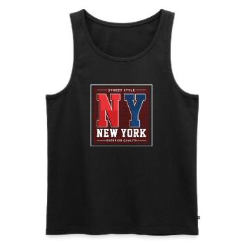 New York - Débardeur bio Premium Homme - noir - Devant - AI Model Male 178 light (178cm)