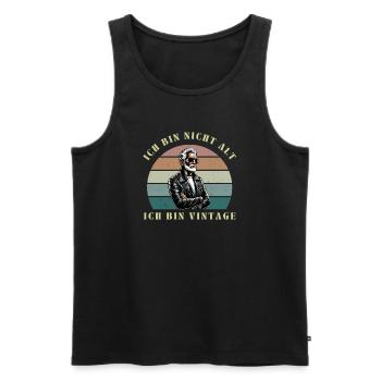 Ich bin nicht Alt ich bin Vintage - Männer Premium Bio Tank Top - Schwarz - Vorne - Michal (187cm)