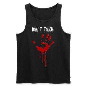 Don't touch - Men's Premium Organic Tank Top - black - Front - AI Model Male 178 light (178cm)
