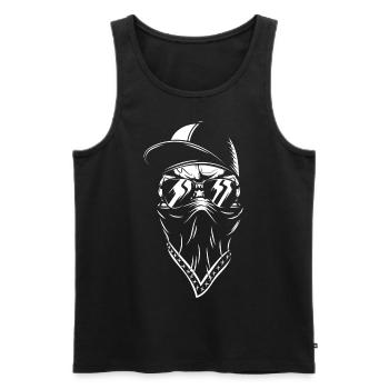 totenkopf 08 gaming hip hop gangster fighter thug - Männer Premium Bio Tank Top - Schwarz - Vorne - AI Model Male 178 light (178cm)