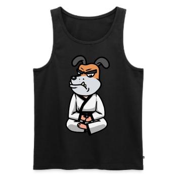 Karaté Chien de Combat Judo Chien Combattant Arts Martiaux - Débardeur bio Premium Homme - noir - Devant - AI Model Male 178 light (178cm)