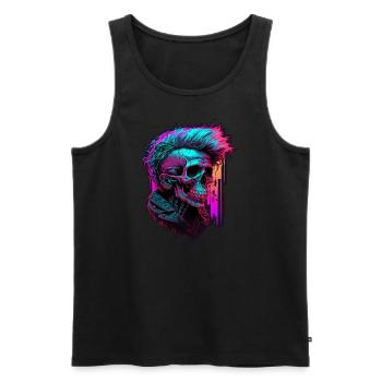 Apocalyptic Retro Punk Zombie - Männer Premium Bio Tank Top - Schwarz - Vorne - AI Model Male 178 light (178cm)
