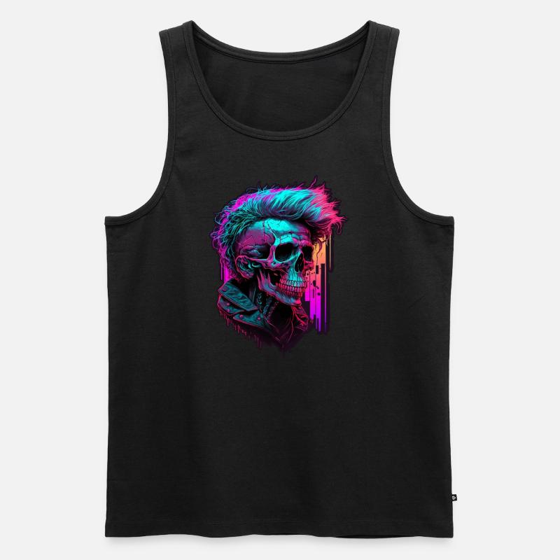 Apocalyptic Retro Punk Zombie - Männer Premium Bio Tank Top - Schwarz