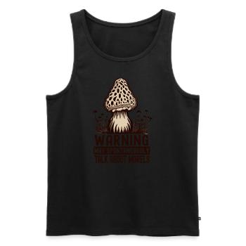 Morels saying for mushroom pickers - Men's Premium Organic Tank Top - black - Front - AI Model Male 178 light (178cm)