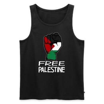 Drapeau de la Palestine libre - Débardeur bio Premium Homme - noir - Devant - AI Model Male 178 light (178cm)