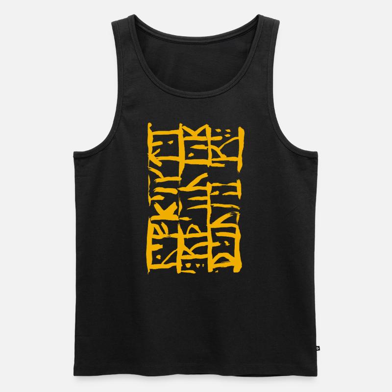 Runen - Männer Premium Bio Tank Top - Schwarz