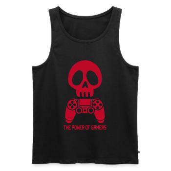 The Power of Gamers (Red) - Men's Premium Organic Tank Top - black - Front - AI Model Male 178 light (178cm)