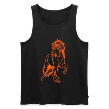 Island Hengst in orange - Männer Premium Bio Tank Top - Schwarz - Vorne - Michal (187cm)