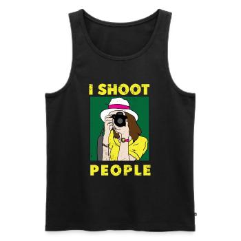 Photographer Photos Photo Cameraman Paparazzo - Men's Premium Organic Tank Top - black - Front - Michal (187cm)