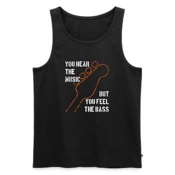 Vous entendez la musique et sentez la basse - Débardeur bio Premium Homme - noir - Devant - AI Model Male 178 light (178cm)