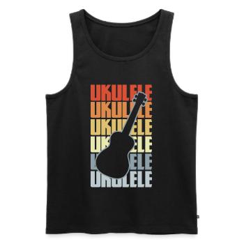 Vintage Ukulele - Männer Premium Bio Tank Top - Schwarz - Vorne - AI Model Male 178 light (178cm)