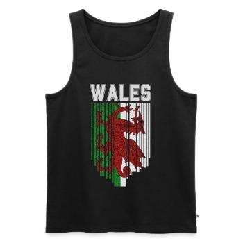Flag of Wales, Welsh pride - Men's Premium Organic Tank Top - black - Front - Michal (187cm)