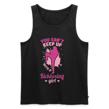 Vous ne pouvez pas suivre une fille de kickboxing - Débardeur bio Premium Homme - noir - Devant - AI Model Male 178 light (178cm)