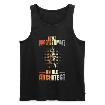 Unterschätze nie einen alten Architekten - Männer Premium Bio Tank Top - Schwarz - Vorne - Michal (187cm)