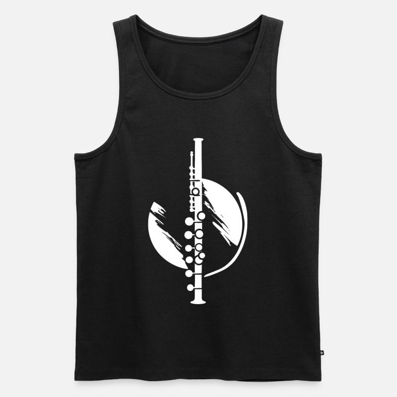 Flöte - Männer Premium Bio Tank Top - Schwarz