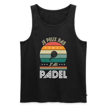 Ich kann Padel nicht haben - Padeliste Geschenkidee - Männer Premium Bio Tank Top - Schwarz - Vorne - Michal (187cm)