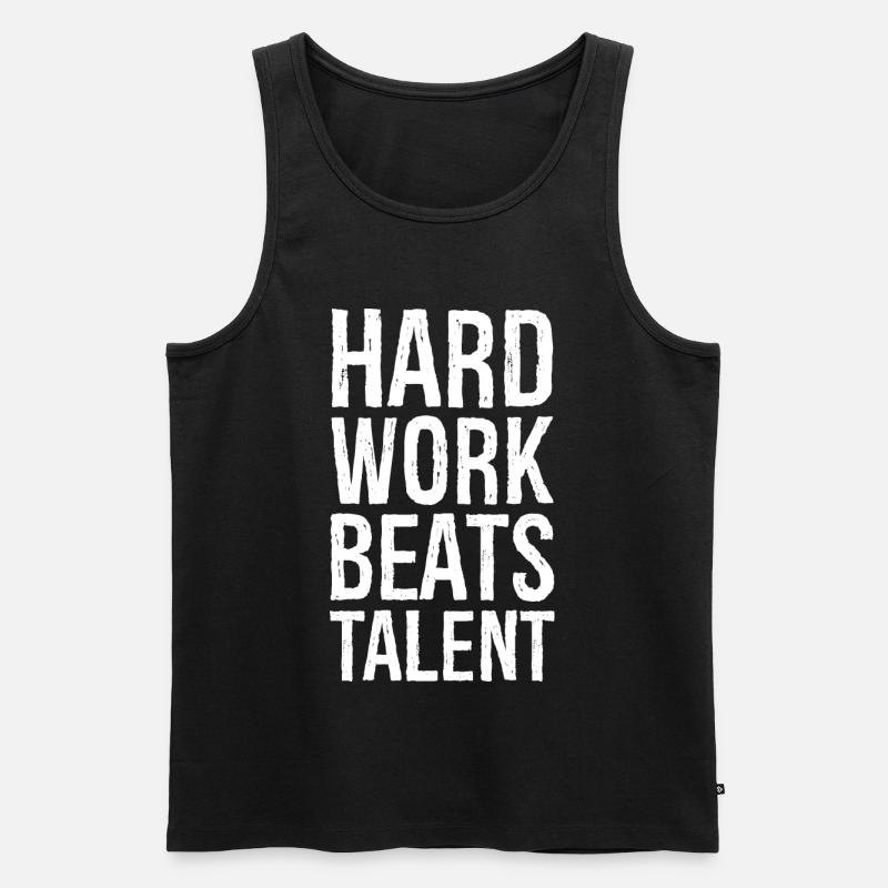 Harte Arbeit schlägt Talent - Männer Premium Bio Tank Top - Schwarz