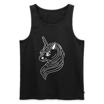 Licorne manga blanche - Débardeur bio Premium Homme - noir - Devant - AI Model Male 178 light (178cm)