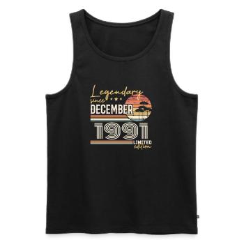 34th Anniversary Gift December 1991 - Men's Premium Organic Tank Top - black - Front - Michal (187cm)