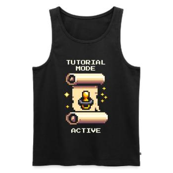 Tutorial Mode Active | Parents at the learning level - Men's Premium Organic Tank Top - black - Front - AI Model Male 178 light (178cm)