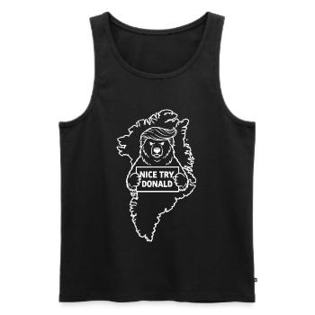 Grönland: Netter Versuch, Donald - Männer Premium Bio Tank Top - Schwarz - Vorne - AI Model Male 178 light (178cm)