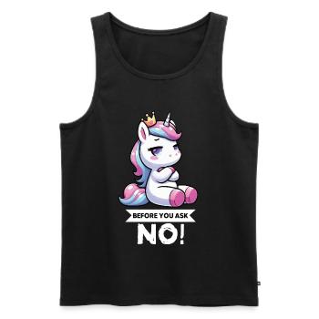 Avant que vous ne demandiez, pas de licorne licorne fan de licorne - Débardeur bio Premium Homme - noir - Devant - Michal (187cm)