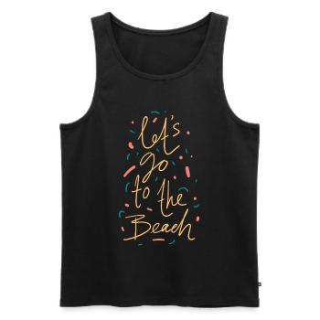 Let's Go To The Beach Shirt - Männer Premium Bio Tank Top - Schwarz - Vorne - AI Model Male 178 light (178cm)