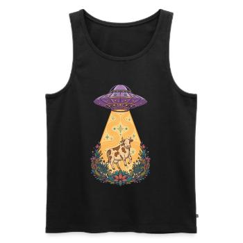 Spiritualité Méditation Géométrie sacrée Lotus - Débardeur bio Premium Homme - noir - Devant - Michal (187cm)