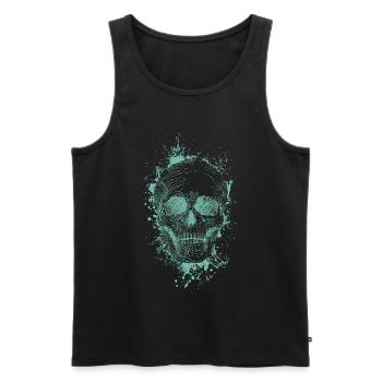 Schädel - Männer Premium Bio Tank Top - Schwarz - Vorne - Michal (187cm)
