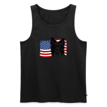 BORDER COLLIE America Flag Dogs Dog Wilsigns - Men's Premium Organic Tank Top - black - Front - Michal (187cm)